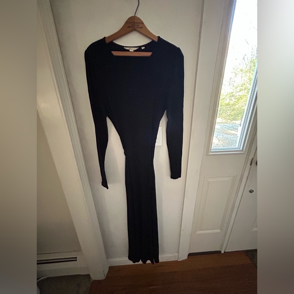 maxi ankle length black maxi dress pockets & long sleeves. Boden witchy witch